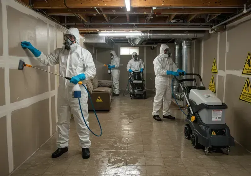 Basement Moisture Removal and Structural Drying process in Kannapolis, NC